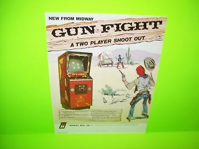 Gunfight Arcade FLYER Original Classic Video Game Art Western Cowboy 1975 Retro  • $17.42