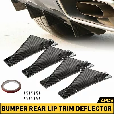 Carbon Car Fiber Rear Diffuser Bumper Fin Shark Curved Spoiler Lip Splitter Wing • $14.09