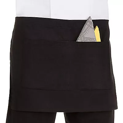 £3.99 • Buy Half Size Waist Apron Bar Waiter Waitress Cafe Pub Restaurant With 2 Pockets.