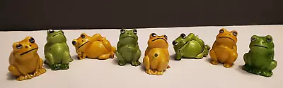 Vintage Hard Plastic Frog Collection Of 8 Hong Kong 1.5-2  Green &Yellowish Gree • $14.50