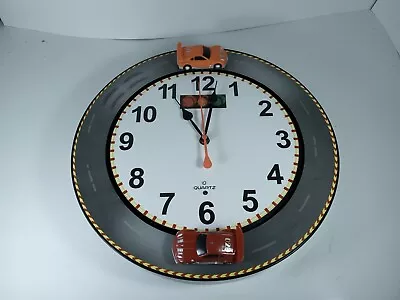 Car Wall Clock Nice Decor With Moving Cars On The Hours • $34.31