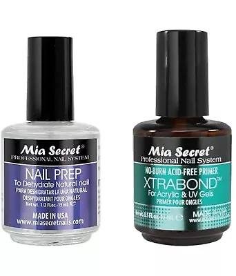 Mia Secret Nail Prep 0.5oz & Xtrabond Primer 0.5oz - NEW-100% AUTHENTIC • $17.49