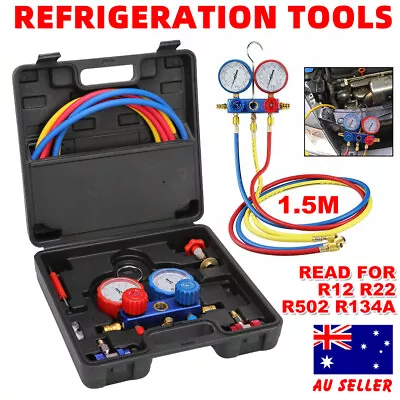 R134a Car Refrigerant Refrigeration Tools Set AC Air Conditioning Manifold Gauge • $59.95