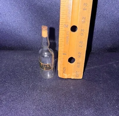Antique Dollhouse Miniature Glass Scotch Bottle With Label + Cork 2 1/8  • $18.74