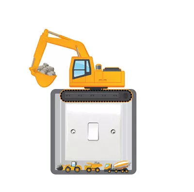£2.99 • Buy Trucks & Diggers Light Switch Surround Wall JCB Tractors Childrens Bedroom
