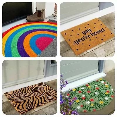 Coir Doormats Outdoor Mats Fun Novelty Bold Summer Welcome Mat Rubber Back UK • £10.95