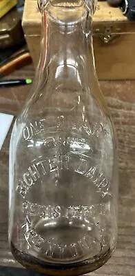 Vintage Richter Dairy Trenton Ohio Quart Milk Bottle Embossed • $25