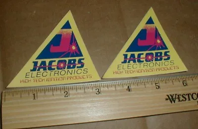 2 Vtg Drag Racing Decal Stickers Jacobs Electronics High Tech Ignition 3  NOS • $13.95