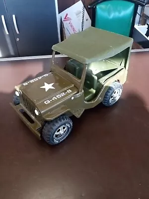 Vintage Tonka Pressed Steel Army Jeep Military Green G-452-8 10  • $35