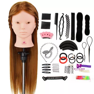 50% Real Hair Cosmetology Makeup Face Painting Mannequin Manikin Heads With Hair • £23.99