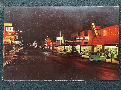 Antique McAllen Texas TX Main Street At Night Postcard Photo • $8