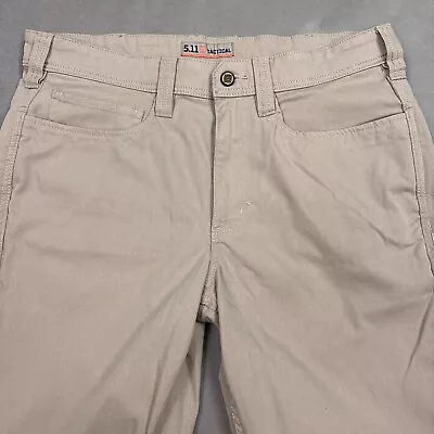 5.11 Tactical Pants Mens 33x32 Beige Defender Flex Urban Range Duty Office Work • $29.95