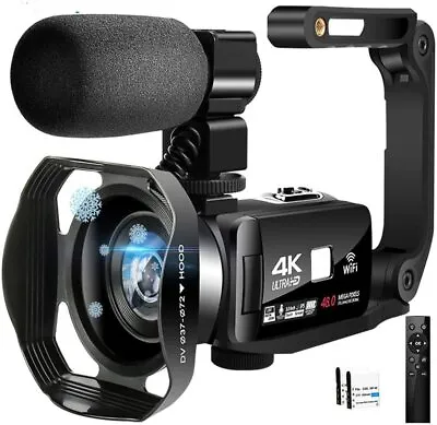 $169.90 • Buy 4K Camcorder Video Camera Ultra HD Wi-Fi Vlogging Camera 48.0MP 16X Digital Zoom