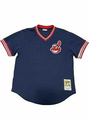 Joe Carter 1986 Cleveland Indians #30 Navy Jersey Men 44 L Mitchell Ness • $89.99