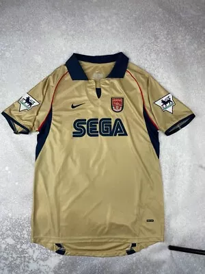 Henry #14 Arsenal Nike 2001-2002 Gold Sz ML Away Jersey SEGA Football Vintage • $70