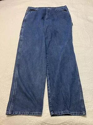 WRANGLER Jeans Mens 38x34 Blue 94LSWDV Denim Carpenter Pants • $9.99