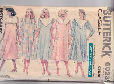 Butterick Sewing Pattern 6023 Maternity Dress 14 Sailor Collar Vintage 1980s • £9.99