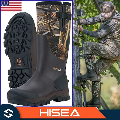 HISEA Men's Neoprene Rubber Hunting Boots Insulated Muck Working Rain Snow Boots • $70.99