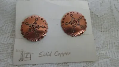 Vintage Western Themed Copper Screw Back Earrings • $9.99