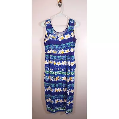 Vintage James World Hawaiin Floral Sleeveless Midi Dress Size S • $20