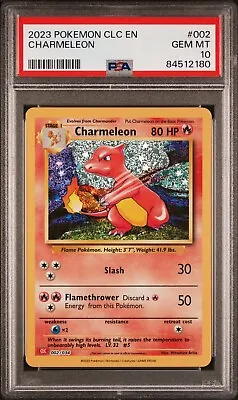 PSA 10 GEM MINT Charmeleon 002/034 CLC Classic Box Holo Rare Pokémon TCG 2023 • $43.99