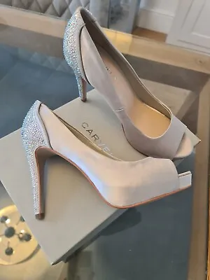 £40 • Buy Carvela High Heels Size 5 Satin Diamonds Wedding Shoes Stunning Bnib Cost £100 