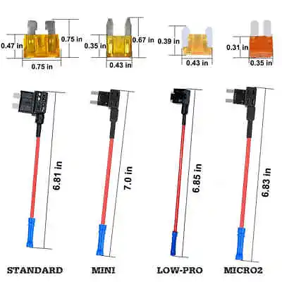 5x Fuse Tap Add-A-Circuit Blade Mini Standard Micro2 Low-Profile Amp Blade Adapt • $9.99