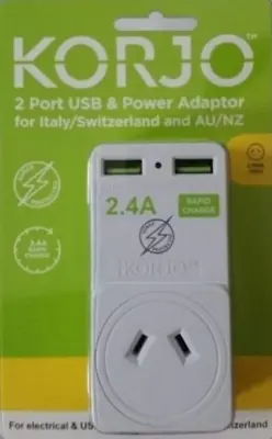 $43.70 • Buy Travel EU Adapter2USB Outlet Australia AU To Brazil Chile Switzerland Italy Plug