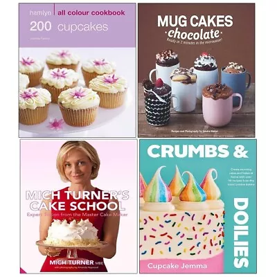 Crumbs Doilies 200 Cupcakes Mug Cakes Chocolate Mich Turner Cake 4 Books Set • £25.99