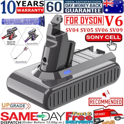 For Dyson V6 Battery V6 Absolute Animal SV03 SV04 SV05 SV06 Sony Cell / Filters • $26.99