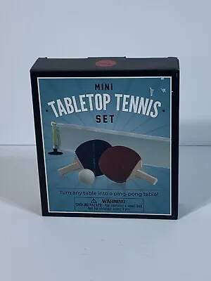 Mini Tabletop Tennis Set Contains 2 Paddles Ball And A Net - New *** • $9.99