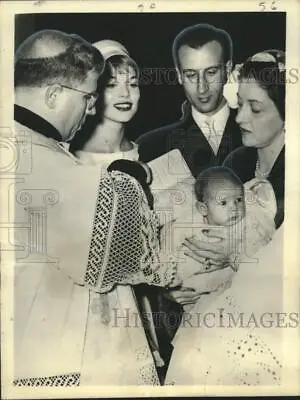 1958 Press Photo Italian Film Star Elsa Martinelli At Daughters Baptism In Rome • $29.88