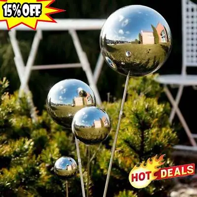 Mirror Sphere Hollow Ball Large Steel Home Garden Ornament Decorations • £1.30