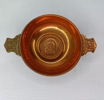 Small Decorative Copper Metal Dish With Face • $14.99
