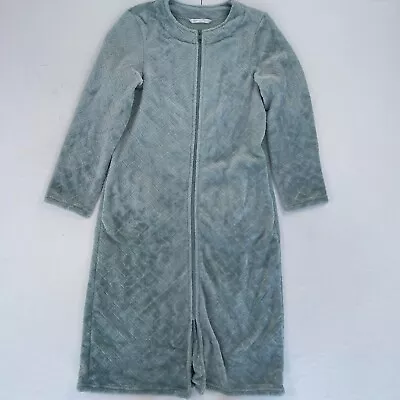 Bonmarche Dressing Gown Blue Small 8-10 Zip Up Night Fleece • £11.88