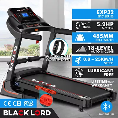 BLACK LORD Treadmill Electric Auto Incline Home Gym Exercise Run Machine EXP32 • $899.95