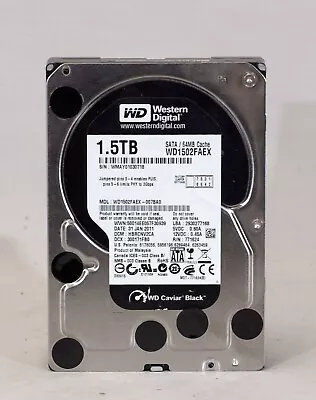 Western Digital Caviar Black WD1502FAEX 1.5TB 7.2K RPM SATA 3.5   Refurbished • $39.95