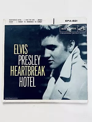 Elvis Presley Heartbreak Hotel 1956 Vinyl - 7” Rock 45 RCA US EPA-821 Pic Sleeve • $14.99