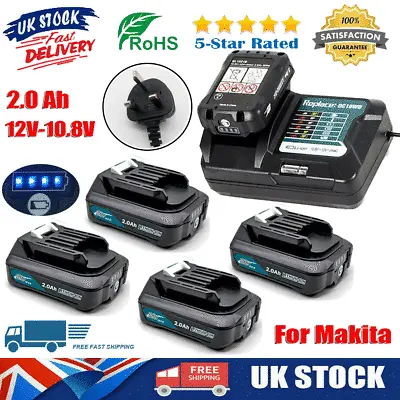 Makita Battery 10.8V-12V 2.0AH BL1021B BL1020 BL1015B BL1040B LXT DC10WD Charger • £17.90