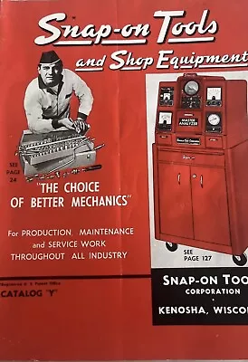 Vintage Snap-On Tools And Shop Equipment  Y  Issue August 1962 • $16.25