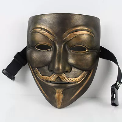 $25.80 • Buy V For Vendetta Bronze Movie Resin Masks Cosplay Guy Fawkes Anonymous Halloween