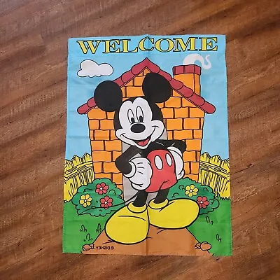 Mickey Mouse Walt Disney Large Banner Welcome  Garden House Flag 29x42 • $24.73