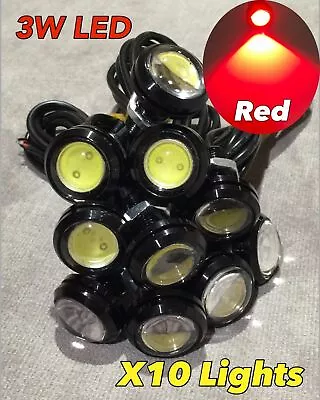 10 X 3w RED High Power LED Puddle Lights Lens JDM VIP Ground DRL Fits FORD • $45.02