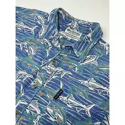 Columbia Men’s Swordfish Marlin Island Camp Vacation Palm Tree Rayon Flax XL • $20