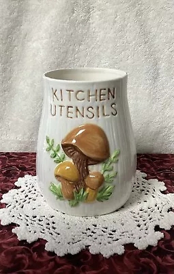 VTG Mushroom Kitchen Utensil Ceramic Holder-5” Tall • $12