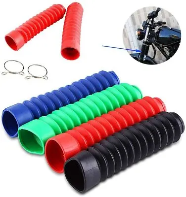 Motorcycle Fork Boots Shock Covers Protector Rubber Front Dust Gator Guard  • $15.69