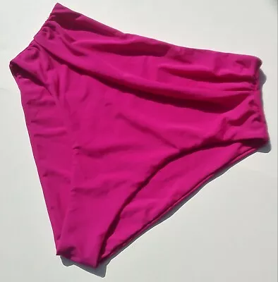 ZAFUL Women's Medium (6) Nylon Bikini Bottoms Hot Pink Hipster With Crochet Side • $12