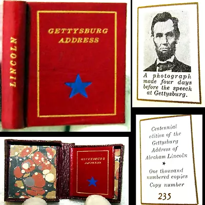 1963 Gettysburg Address President Abraham Lincoln Mini #235-1k Copies Civil War • $4.99