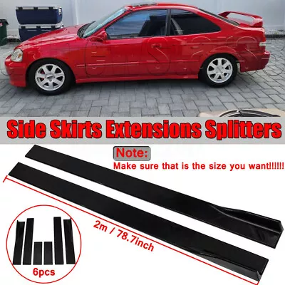 For Honda Civic Coupe Sedan 78.7  Side Skirts Extension Splitter Rocker Panel • $46.95