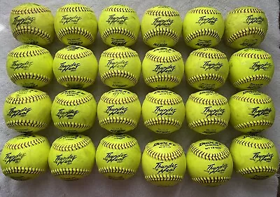 24 Dudley THUNDER HEAT Fast Pitch YELLOW Softball Game Played Balls • $99.99